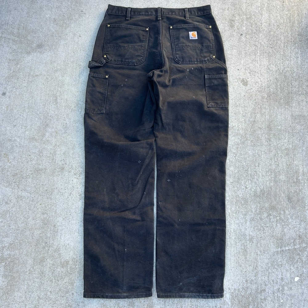 D*※様 90s 00s Carhartt Double Knee Painte Carhartt Double Knee Pants 34x34 Black Vintage Usa Di… - Gem